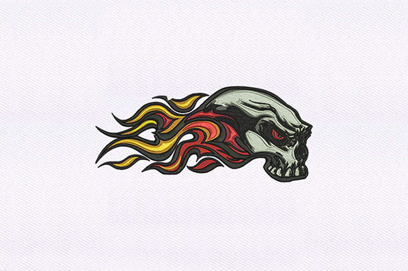 A Bold Skull Embroidery Design for Boutique Apparel