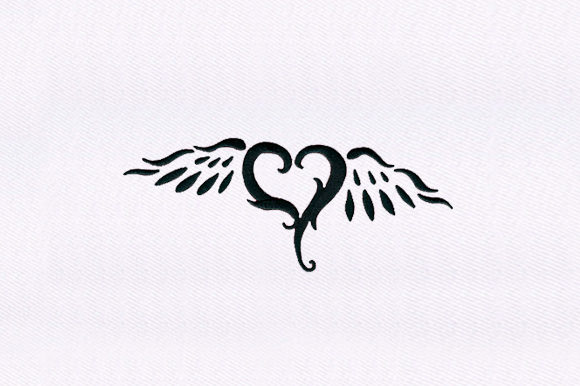A Heart with Wings Embroidery Design for Seasonal Selling