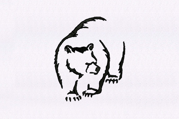 A Polar Bear Silhouette Embroidery for Boutique Sweatshirts