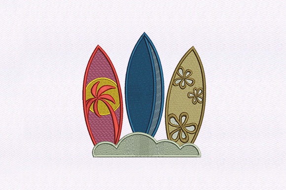 A Surfing Boards Embroidery Design for Memorable Handmade Gifts