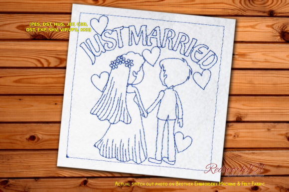 Couple Just Got Married Redwork: A Craft Fair Review