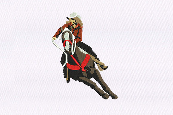 Evaluating the Female Horse Jockey Embroidery Design