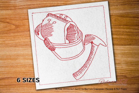 Firefighter Hat and Hammer Redwork Design Review