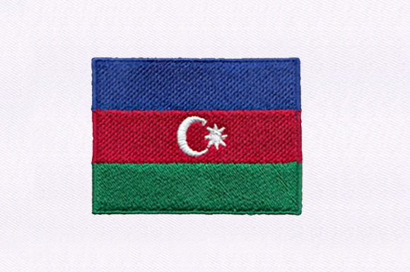 Flag of Azerbaijan: A Bold, Decorative Embroidery Design