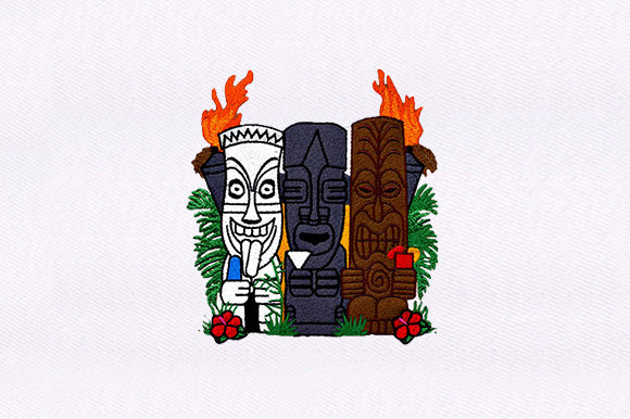 Hawaiian Tiki Statues Embroidery Design Review