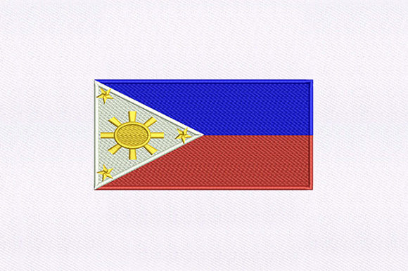 Philippines Flag Embroidery Design for Boutique Apparel