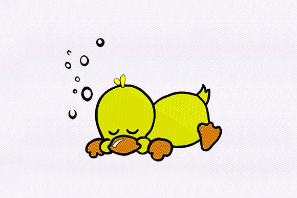 Sleeping Duck: A Cozy Embroidery Design for Boutique Apparel
